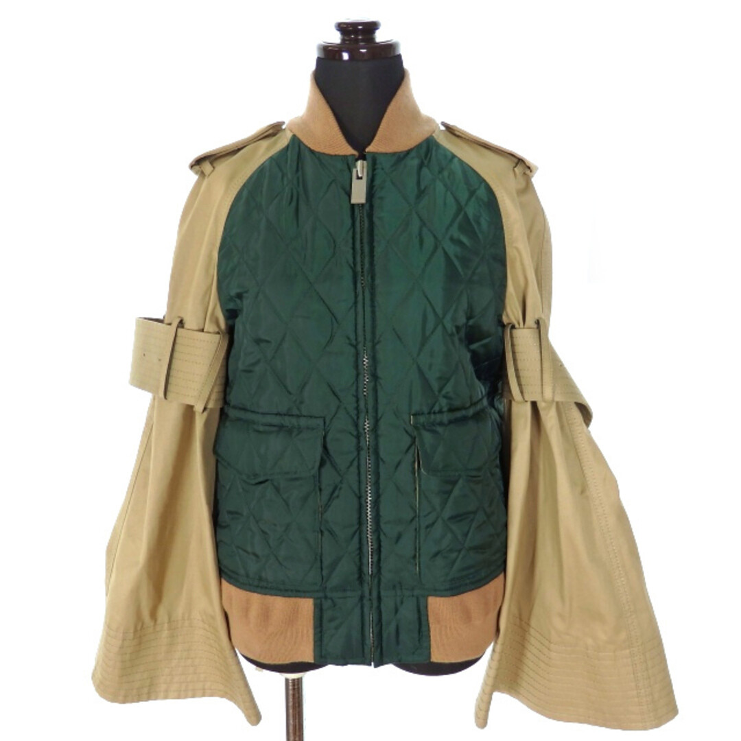 Sakai Sacai Long Sleeve Docking Blouson Jacket 1 Green Beige Sakai Sacai Long Sleeve Docking Blouson Jacket 1 Green Beige