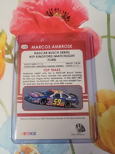 2007 PressPass Traks Marcos Ambrose Gold 50 (RC) - Picture 2 of 2