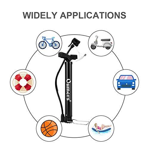 Bike Tire Pump with Gauge, Bicycle Floor Air Pump with High Pressure 120 Psi - Picture 5 of 8