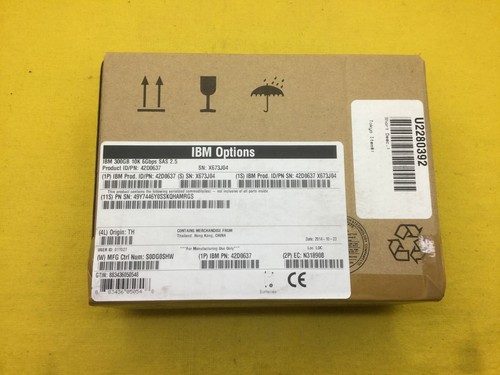 IBM 42D0637 42D0638 42D0641 300 GB 10K RPM 2.5" SAS Hard Drive New Retail - Afbeelding 1 van 3