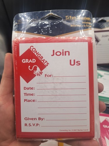 Fill-In Graduation Invitations Grad Party NIP 25ct With Envelopes Choose Color - Picture 10 of 25