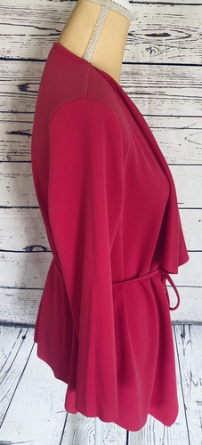 Cardigan donna Shein taglia 4 rosa chiusura cravatta morbido testurizzato maniche a 3/4 - Foto 5 di 10