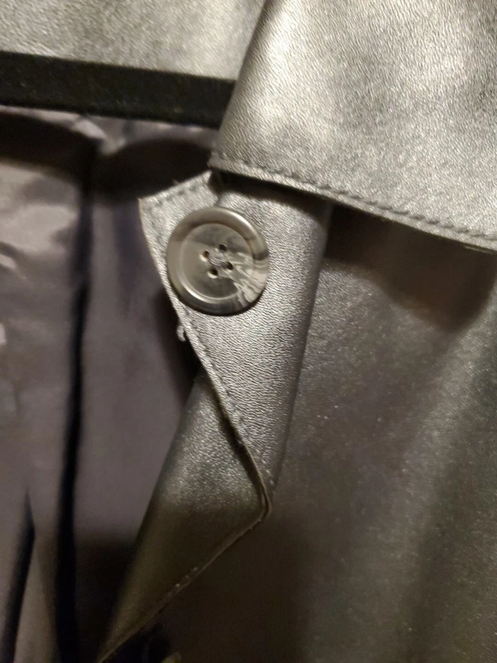 Chaqueta Kate Hill Forrada de Cuero Suave Peltre Talla 16 Foto 4 de 4