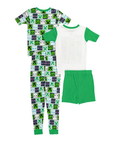 New Little & Big Boys 4-Piece Minecraft Pajama Set 6 8 10 12 - Picture 2 of 2