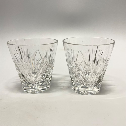 Gorham Cherrywood Set of 2 Old Fashioned Lead Crystal Fan Cut Glasses 3 3/8" Hi - Picture 1 of 4