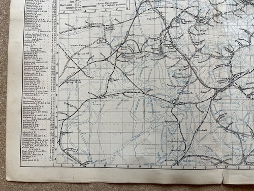 Large Antique Railway map of London & Suburbs 1895 G W Bacon needs attention - Picture 5 of 10
