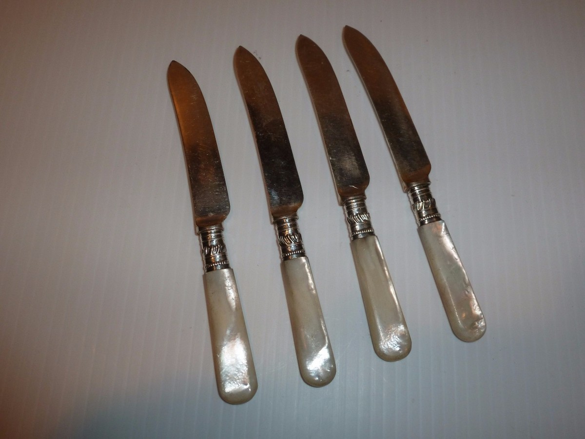 Sheffield England Set 4 Small Knives, Mother-of-Pearl