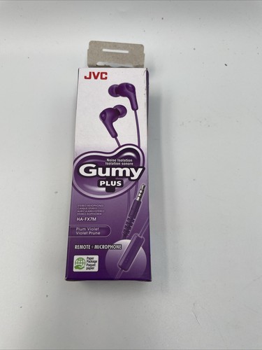JVC HA-FX7M Gumy Plus Earbuds Remote & Microphone Noise Isolation Plum Violet - Picture 7 of 7