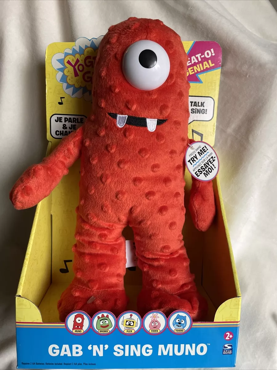 Yo Gabba Gabba Muno Talks Sings Red One Eyed Monster Plush Spin Master New T