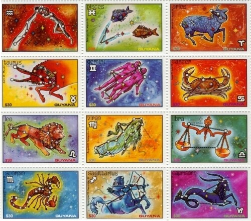 Guyana - 1992 - Zodiac Signs - Sheet of 12 Stamps - Scott #2665 - MNH - Picture 1 of 1
