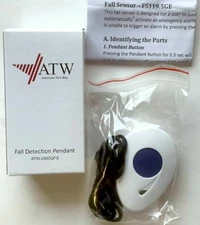 NEW American Two-Way ATW-2400QFS Fall Detection White Pendant Safety Monitoring