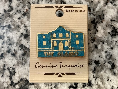 Neu Texas Alamo türkis Pin Hut Revers Tasche Reise Souvenir Abzeichen USA