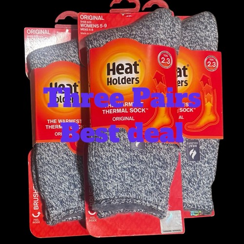 Heat Holders Thermal Socks 3 Pack | Unisex Fit | Denim | Ships Internationally - Foto 4 di 13