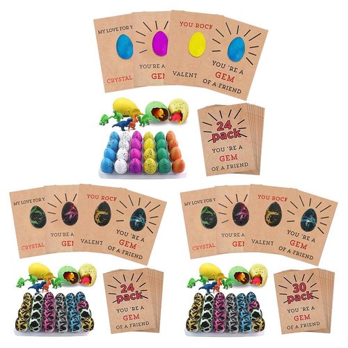 24/30-Pack of Dinosaur Egg Hatching Cards Easter Surprise Gifts for Childr D9T9 - Picture 14 of 17