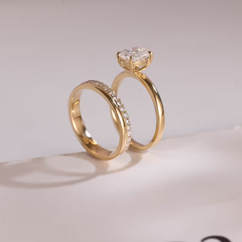 18K White Gold Plated 925 Silver Moissanite Oval Cut 2CT Engagement Ring for Her - Picture 2 of 9