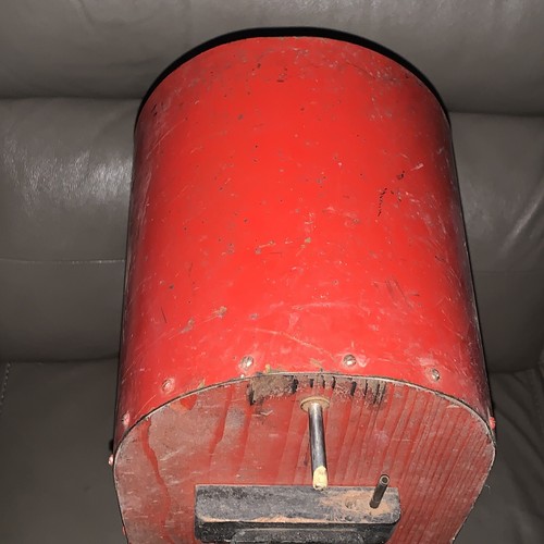 Vintage Red Pressed Steel And Wood Carrier Trailer, Handmade? 22x12x8” - Picture 10 of 13