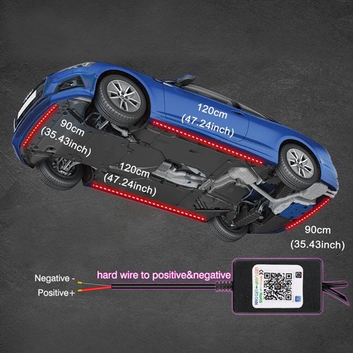 Car Underglow Light 4x Bluetooth Led Strip Light w/Dream Color APP/12V/252 LEDs - Picture 4 of 12