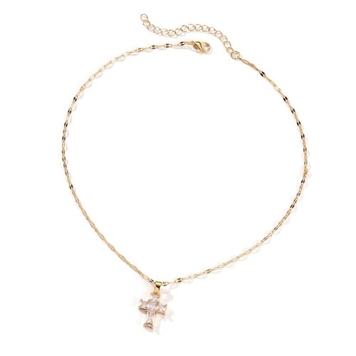 Crucifix Pendant Necklace with Shimmering Zirconia Accessory for Everyday Wear - Picture 11 of 12