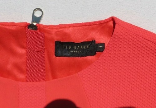 NEW TED BAKER Acerola Crepe Mesh Panel Cap Sleeve Body Con Sheath Dress 1 XS 0 - Picture 6 of 6