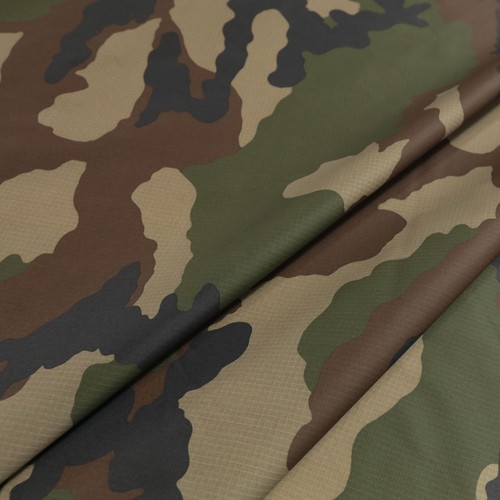 Frankreich Camouflage leichter Ripstop Nylon-Stoff Tarndruck Flecktarn Meterware - Photo 1/4