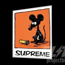 SS21 Supreme Mouse Sticker Orange