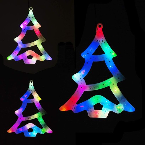 Christmas Tree Window Silhouette Battery Operated Multi Coloured LED 81680 - Picture 2 of 6