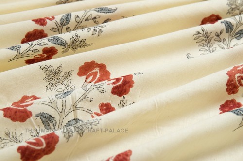 Blockdruck Baumwolle Folienstoff Indischer Vorhang Nähen Stoff Meterware - Bild 2 von 5
