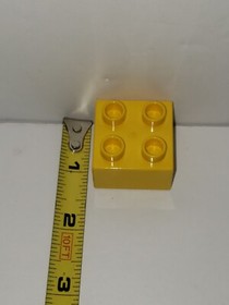 Lot Of 2 LEGO Duplo Replacement Piece Part 3437 Yellow Brick 2 x 2 (x2)