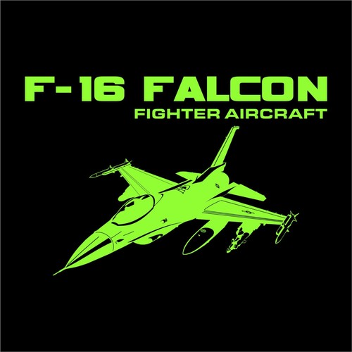 F-16 FALCON FIGHTER Jet Wall Decal US Military Army Wall Sticker Large - Foto 11 di 16