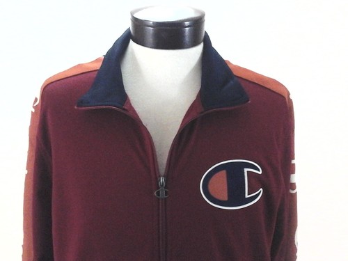 CHAMPION Life Logo Trainingsjacke weinrot blau orange Colorblock Reißverschluss Herren NEU - Bild 3 von 8
