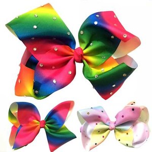 12pcs Hair Bow Rainbow Bows Dance Moms baby /& girls accessories clips 8 /& 5 Inch