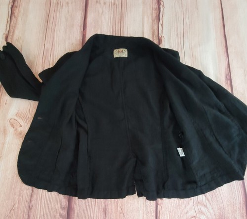 Juicy Couture Women 100% Linen Black Blazer Two Button Jacket Size M - Picture 11 of 13