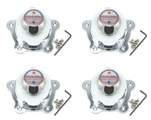 4x New American Racing Torq Thrust Wheel Rim Center Caps Chrome 1055001 2-1/4" - Picture 1 of 4