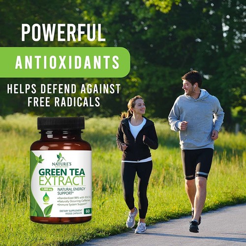 Green Tea Fat Burner 1000mg EGCG Extract Natural Weight Loss Supplement Capsules - Picture 4 of 34