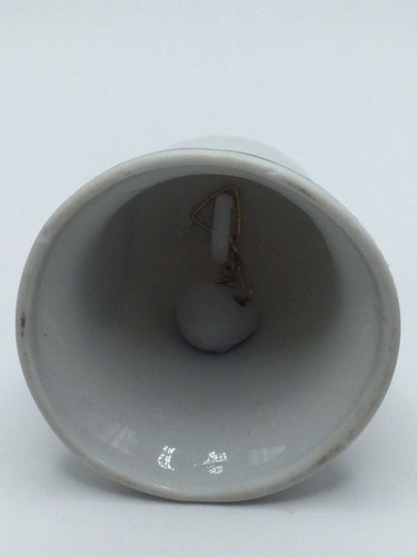 Old World Santa Glazed Porcelain Christmas Bell Ornament Hand Painted - Picture 3 of 3