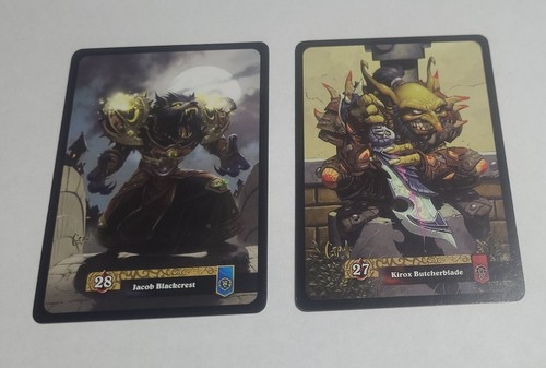 World Of Warcraft TCG Cat Promos - Set 1/2 Jacob Blackcrest, 2/2 Kirox ButcherBl - Picture 4 of 6