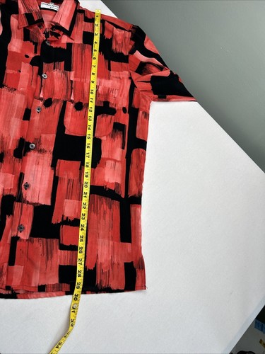 GEORG ROTH Geometric Red Black Print Button Shirt Mens Medium 39/40 Bill Murray - Picture 8 of 11