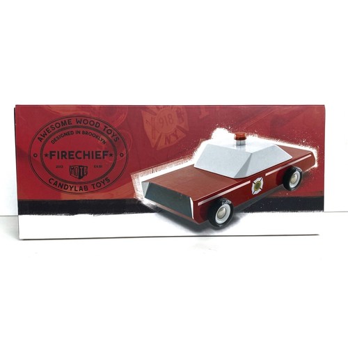 Candylab Toys Classic - FIRE CHIEF Cop Car Retro Wooden - Picture 3 of 3