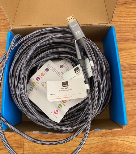 Cavo HDMI 4K 100 piedi con ripetitore di segnale, cavo HDMI ad alta velocità intrecciato | Ultra... - Foto 2 di 10
