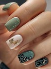 24x Short Square False Nails French Manicure Fake Tips Press On Full Cover Nails