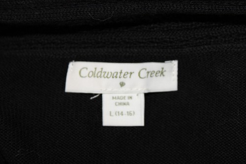 Coldwater Creek Sz L 14-16 Black Knit Open Cardigan Sweater - Picture 7 of 7