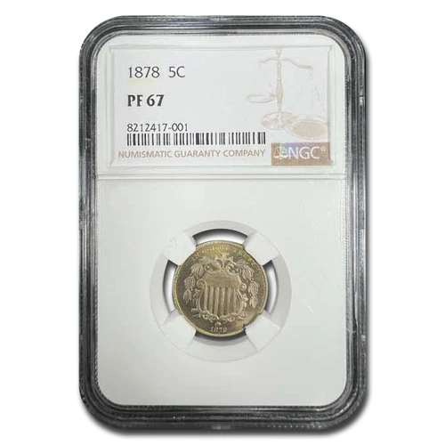 1878 Shield Nickel PF-67 NGC