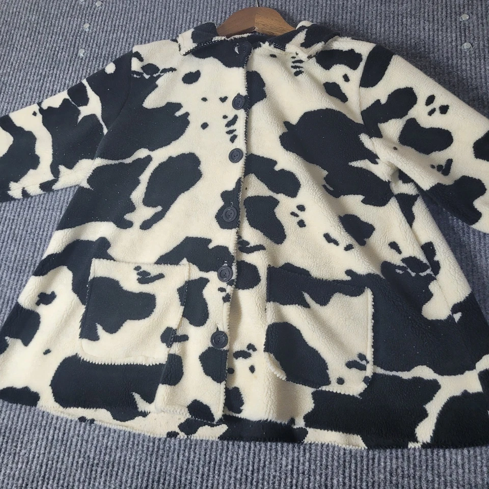 Casaco Flapdoodles feminino tamanho 6 estampa de vaca botão frontal vintage - Imagem 2 de 4