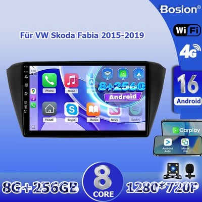 9'' Android 16 Für VW Skoda Fabia 2015-2019 Autoradio Navi RDS CarPlay DAB+CANBUS