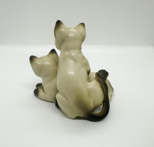 Vtg 60s Bone China Porcelain Siamese Cats Kittens Inarco Twins Playful - Picture 4 of 6