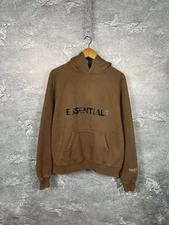 Fear of God Essentials Brown Hoodie With Big Logo