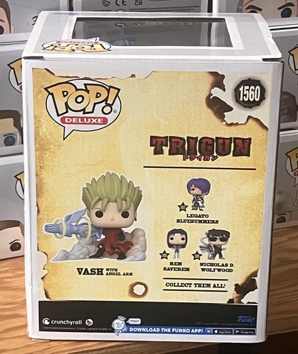 Trigun Funko Pop Deluxe Vash with Angel Arm #1560 Anime Manga, Glow In Dark, New - Imagen 5 de 8