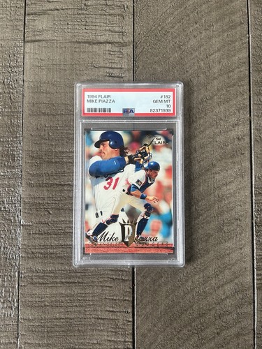 1994 Flair Mike Piazza PSA 10 (Pop 21) LA Dodgers Rare GEM-MT 10 - Picture 2 of 3