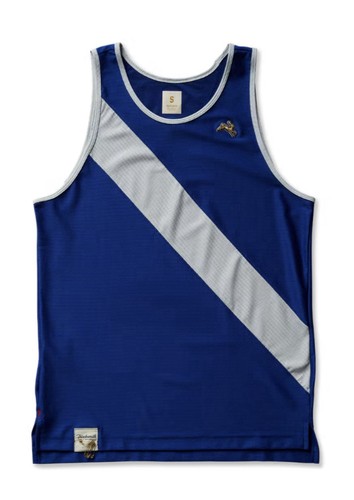 NUEVO Tracksmith Van Cortlandt Singlet para Correr, Hombre Mediano, Azul Real, RARO - Imagen 1 de 4