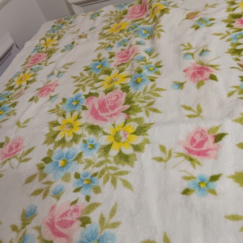 Vintage 1970er 4-teiliges Handtuchset Cottage Core Multi Floral Springmaid USA 100 % Baumwolle - Bild 3 von 8